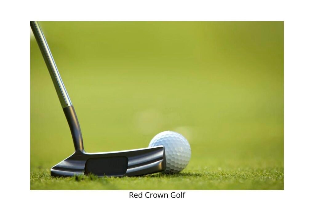 Close-up of a golf putter and ball on the green, used for practicing distance control