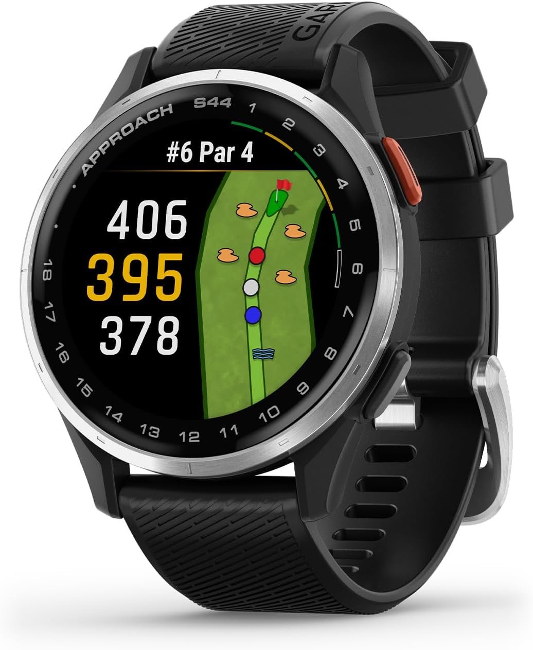 Garmin Approach S44 golf GPS watch with AMOLED display